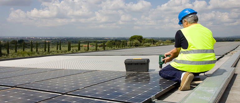 installation of solar panels on public transport building